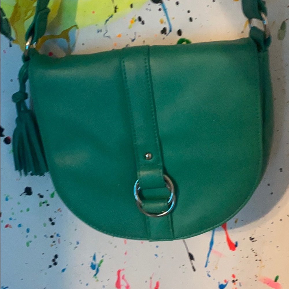 Green and silver purse